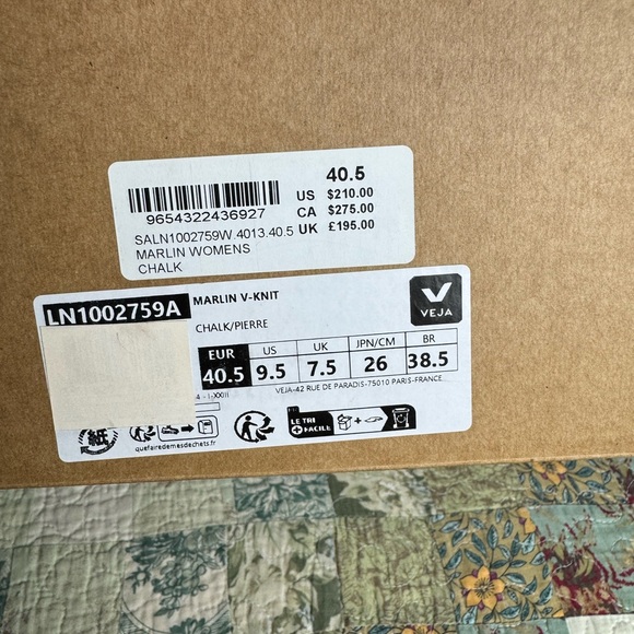 Veja Marlin V-Knit Chalk Pierre Sneakers Sz 9.5 - Picture 9 of 9